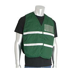 Pip 300-2514/M-Xl Pip Non-Ansi Incident Command Vest - Cotton/Polyester Blend, Green, Size M-Xl