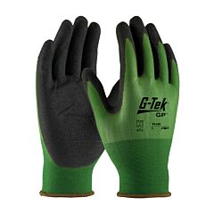 Pip 34-400/M G-Tek Gp, 18G Green Nylon Shell, Black Microsurface Nitrile Grip, Pack Of 12 Pairs