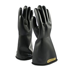 Novax 150-00-14/12 Class 00 Rubber Insulating Glove With Straight Cuff, 14" Length, Black, Size 12