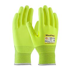 Maxiflex® Cut™ 34-8743Fy/Xs Hi-Vis Seamless Knit Gloves, Nitrile Coated Palm & Fingers, Hi-Vis Yellow, Size X-Small