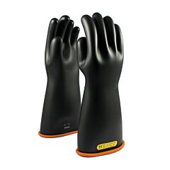 Novax 155-2-16/10 Class 2 Rubber Insulating Glove With Straight Cuff, 16" Length, Black, Size 10
