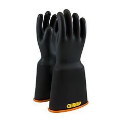 Novax 159-2-16/11 Class 2 Rubber Insulating Glove With Bell Cuff, 16" Length, Black, Size 11