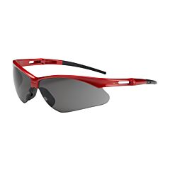 Pip 250-An-10117 Anser Semi-Rimless Safety Glasses With Red Frame, Gray Lens And Anti-Scratch Coating