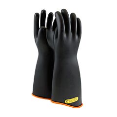 Novax 158-2-18/10 Class 2 Rubber Insulating Glove With Contour Cuff, 18" Length, Black, Size 10
