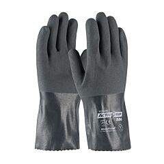 Pip 56-Ag586/Xs Activgrip Supported, 15G Cotton, Gray Nitrile W/ Microfinish, 12"L, Pack Of 12 Pairs