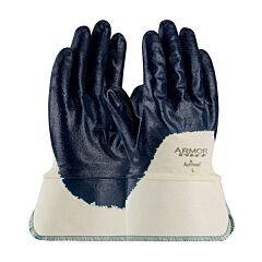 Armorlite® 56-3175/M Nitrile Dipped Gloves With Interlock Liner And Textured Finish On Palm, Fingers & Knuckles, Safety Cuff, Natural, Size Medium