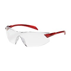 Pip 250-45-1010 Radar Rimless Safety Glasses With Red Temple, Clear Lens And Anti-Scratch / Anti-Reflective Coating