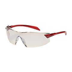 Pip 250-45-1226 Radar Rimless Safety Glasses With Red Temple, I/O Blue Lens And Anti-Scratch / Anti-Fog Coating