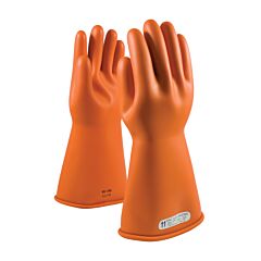 Novax 147-1-14/12 Class 1 Rubber Insulating Glove With Straight Cuff, 14" Length, Orange, Size 12