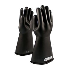 Novax 150-1-14/7 Class 1 Rubber Insulating Glove With Straight Cuff, 14" Length, Black, Size 7