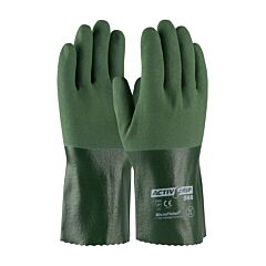Pip 56-Ag566/S Activgrip Supported, 13G Cotton, Green Nitrile Microfinish Grip 12"L, Pack Of 12 Pairs