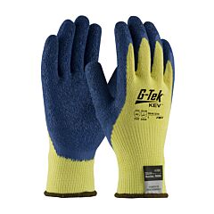 Pip 09-K1310/S G-Tek Kev, 100% Kevlar 10G Yellow Shell, Blue Latex Crinkle Grip, A3, Pack Of 12 Pairs