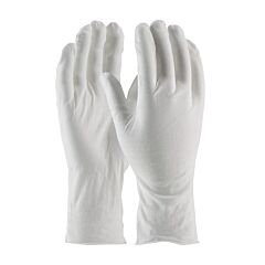 Pip 97-520/12 Cleanteam Medium Weight Cotton Lisle Inspection Glove With Unhemmed Cuff - 12", White, Size Mens