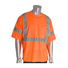 Pip 313-1400-Or/M Pip Ansi Class And Can/Csa Z96 X-Back Short Sleeve T-Shirt, Hi-Viz Orange, Size Medium