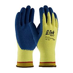 Pip 09-K1300/S G-Tek Kev, 100% Kevlar 7G Yellow Shell, Blue Latex Crinkle Grip, A4, Pack Of 12 Pairs