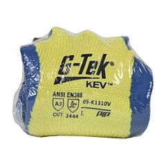 Pip 09-K1310V/L G-Tek Kev, 100% Kevlar Yellw Shell, Blue Latex Crinkle Grip, Vend Pack, Pack Of 12 Pairs