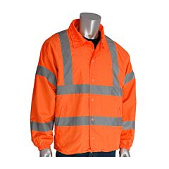 Pip 333-Wbor-3X Ansi Type R Class 3 Classic Wind Breaker Hi-Vis Orange, Size 3X-Large, 1 Each