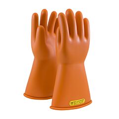 Novax 147-2-14/8 Class 2 Rubber Insulating Glove With Straight Cuff, 14" Length, Orange, Size 8