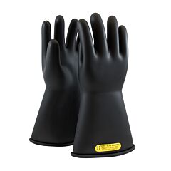 Novax 150-2-14/11 Class 2 Rubber Insulating Glove With Straight Cuff, 14" Length, Black, Size 11