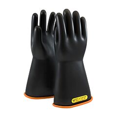 Novax 155-2-14/9 Class 2 Rubber Insulating Glove With Straight Cuff, 14" Length, Black, Size 9