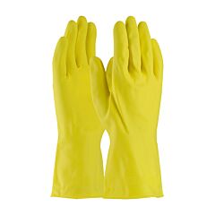 Assurance® 47-L170Y/M Unsupported Latex Canner, Unlined With Raised Diamond Grip, 18 Mil, Yellow, Size Medium