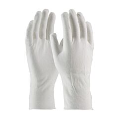 Pip 97-500/12 Cleanteam Premium, Light Weight Cotton Lisle Inspection Glove With Unhemmed Cuff - 12", White, Size Mens