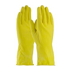Assurance 48-L185Y/M Unsupported Latex Gloves, Flock Lined With Honeycomb Grip, 18 Mil, Yellow, Size Medium