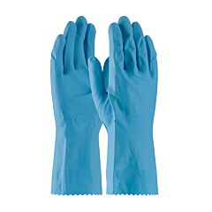 Assurance® 48-L185B/M Unsupported Latex Gloves, Flock Lined With Honeycomb Grip, 18 Mil, Blue, Size Medium