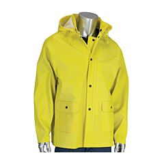 Pip 201-650J/S Flex Ribbed Pvc Jacket With Hood - 0.65 Mm, Yellow, Size Small