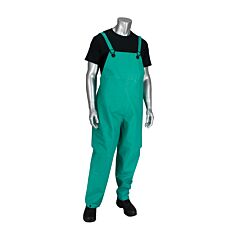 Pip 205-420B/3X Chemfr Treated Pvc Bib Overalls - 0.42 Mm, Green, Size 3X-Large