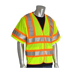 Pip 305-Hsvpfrly-4X/5X Ansi Type R Class 3 Fr Treated Mesh Vest, Two-Tone, Hi-Vis Yellow, Size 4X/5X, 1 Each