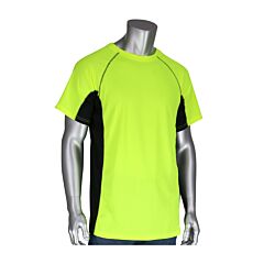 Pip 310-950B-Ly/Xl Pip Non-Ansi Short Sleeve T-Shirt With 50+ Upf Sun Protection, Insect Repellent Treatment And Black Trim, Hi-Viz Yellow, Size X-Large