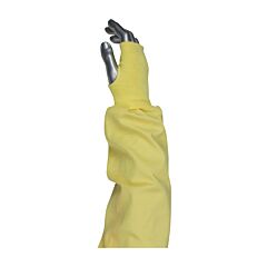 Pip 10-K4722 Kut Gard Single-Ply Kevlar / Cotton Blended Sleeve With Blue/Gold Elastic End And Thumb Hole, Yellow, Size 22"