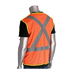 Pip 302-0210-Or/Xl Pip Ansi Type R Class 2 And Can/Csa Z96 X-Back Breakaway Mesh Vest, Hi-Viz Orange, Size X-Large