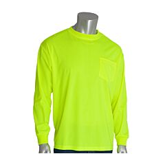Pip 310-1100-Ly/L Pip Non-Ansi Long Sleeve T-Shirt, Hi-Viz Yellow, Size Large