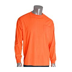 Pip 310-1100-Or/S Pip Non-Ansi Long Sleeve T-Shirt, Hi-Viz Orange, Size Small