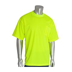 Pip 310-Cntsnly-M Pip Non-Ansi Short Sleeve T-Shirt, Hi-Viz Yellow, Size Medium