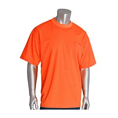 Pip 310-Cntsnor-M Pip Non-Ansi Short Sleeve T-Shirt, Hi-Viz Orange, Size Medium