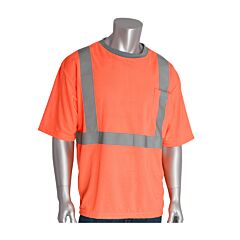 Pip 312-1200-Or/S Ansi Type R Class 2 Short Sleeve T-Shirt, Hi-Vis Orange, Size Small, 1 Each