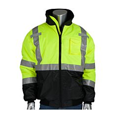 Pip 333-1740-Ly/5X Ansi Type R Class 3 Value Bomber Jacket, Black Bottom, Hi Vis Yellow, Size 5X-Large, 1 Each