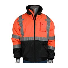 Pip 333-1740-Or/4X Ansi Type R Class 3 Value Bomber Jacket, Black Bottom, Hi Vis Orange, Size 4X-Large, 1 Each