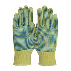 Pip 08-K252/M Kut Gard Seamless Knit Kevlar / Cotton Plated Glove With Double-Sided Pvc Dot Grip - Medium Weight, Yellow, Size Medium