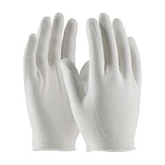 Pip 97-500I Cleanteam Economy, Light Weight Cotton Lisle Inspection Glove With Unhemmed Cuff - 9", White, Size Mens