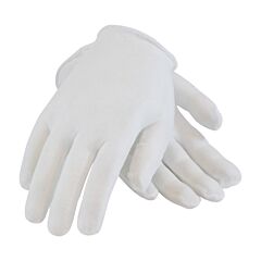 Pip 97-501 Cleanteam Premium, Light Weight Cotton Lisle Inspection Glove With Unhemmed Cuff - Ladies', White, Size Ladies