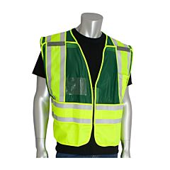 Pip 302-Psv-Grn-2X/5X Pip Ansi Type P Class 2 Incident Command Safety Vest, Green, Size 2X/5X