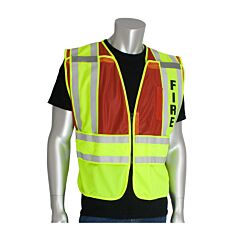 Pip 302-Psv-Red-2X/5X Pip Ansi Type P Class 2 Public Safety Vest - Fire Logo, Red, Size 2X/4X