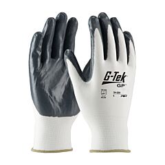 Pip 34-225/Xs G-Tek Gp, White 13G Nylon Shell, Gray Nitrile Coated Smooth Grip, Pack Of 12 Pairs