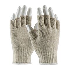 Pip 35-C119/S Medium Weight Cotton/Polyester Gloves, Natural With Half-Finger, Natural, Size Small