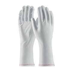 Pip 98-703/12 Cleanteam Stretch Nylon Inspection Glove With Zig-Zag Stitched Rolled Hem - 12", White, Size Ladies