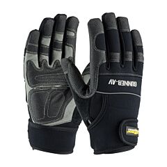 Pip 120-4400/L Gunner Av, Padded Synthetic Pvc/ Black Palm, Spandex Back, Wrist Strap, 1/Pair